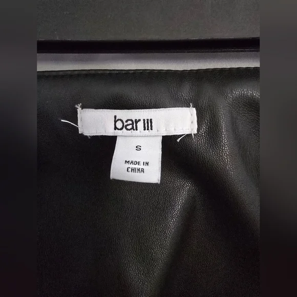 Bar‎ III faux leather pants black size S. Like new thick material. - Picture 6 of 7